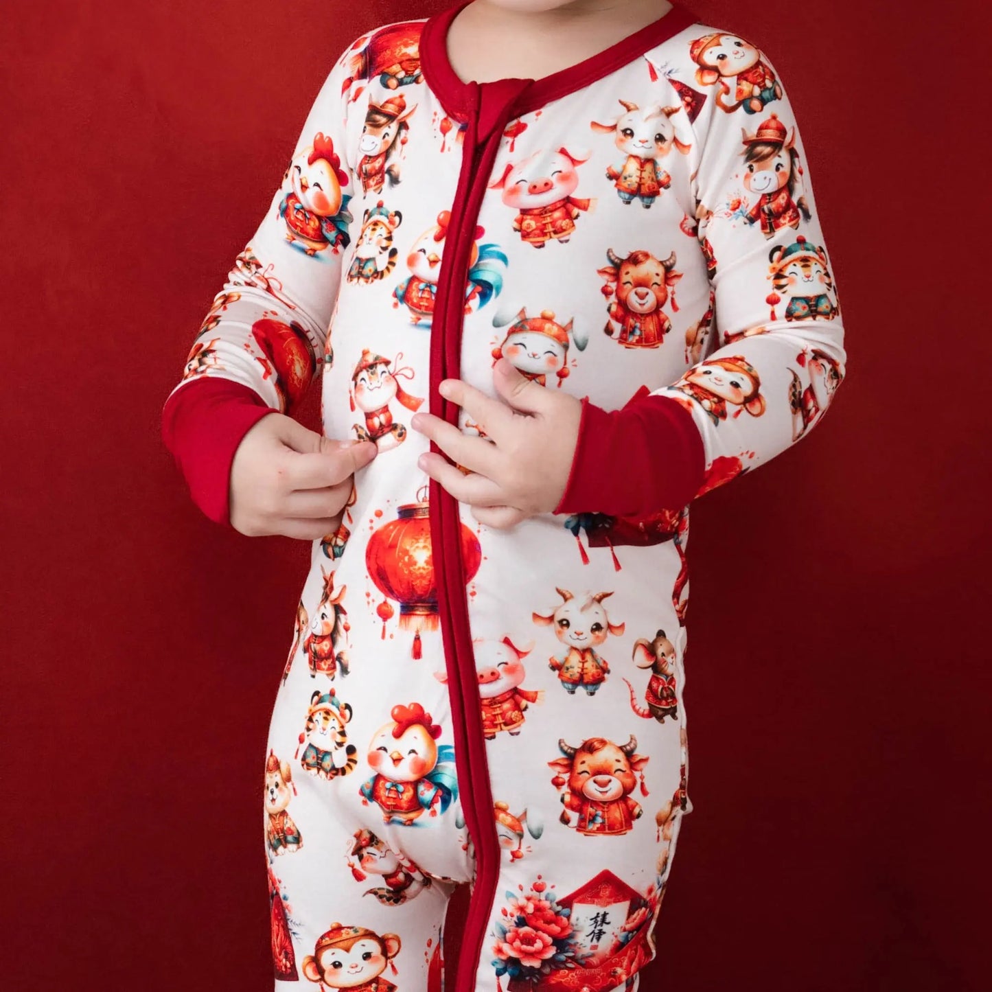 Lunar New Year Bamboo Two-Piece Pearls and Pelicans