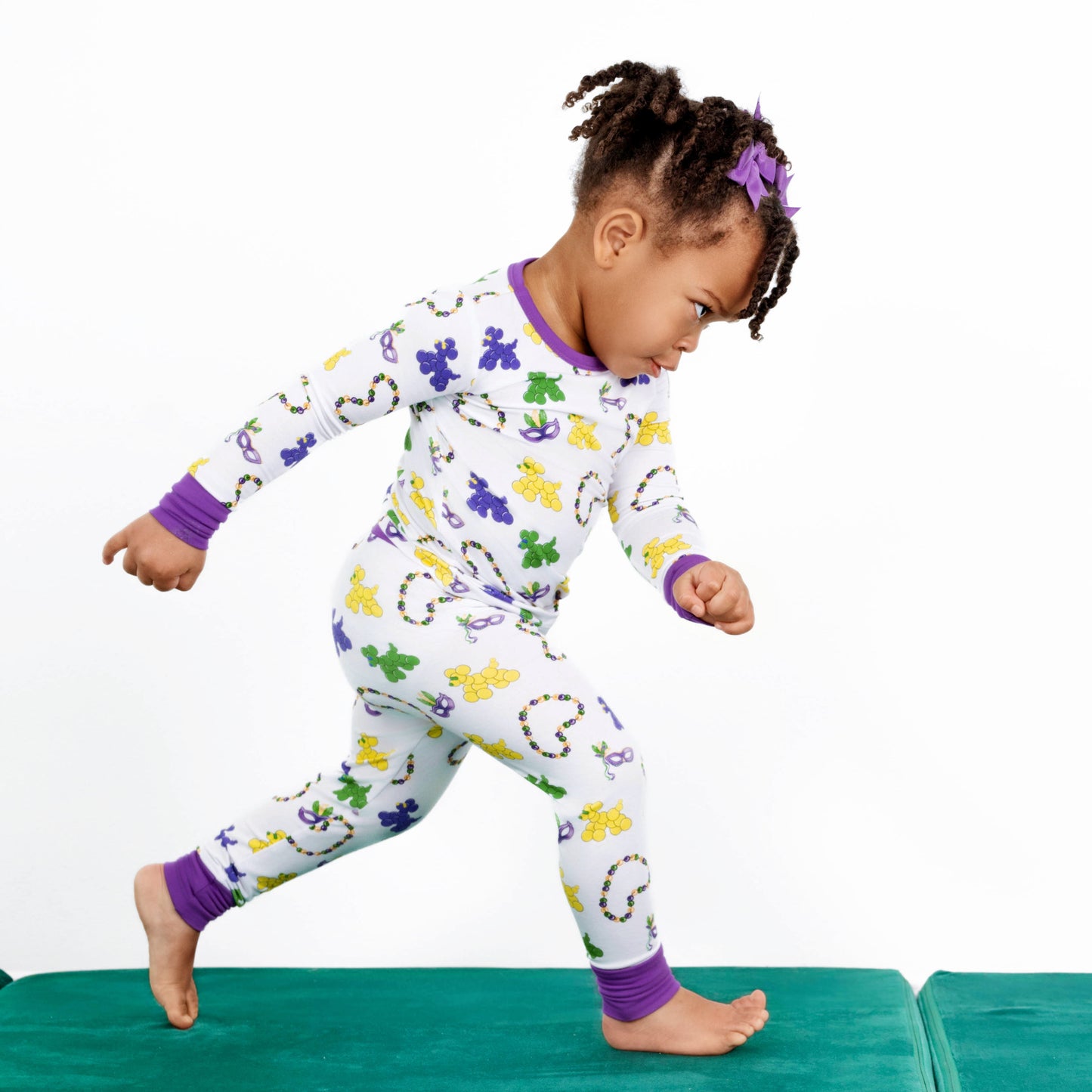 Mardi Gras Bead Dog Bamboo Two-Piece
