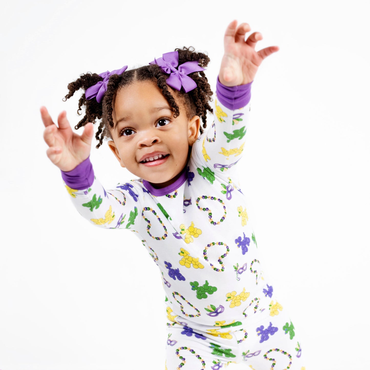 Mardi Gras Bead Dog Bamboo Two-Piece
