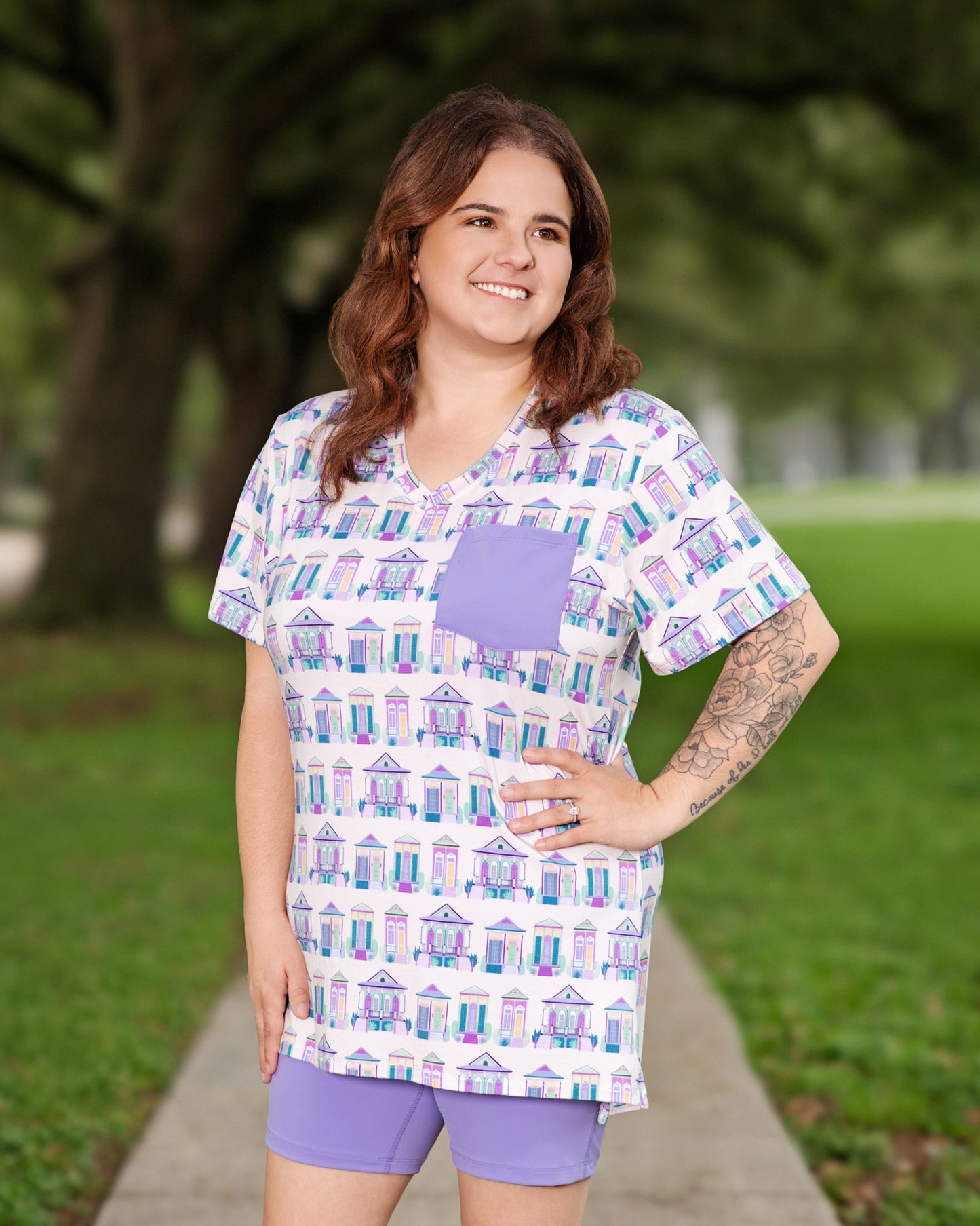 Home Sweet Nola Women's Short-Sleeve Biker Set