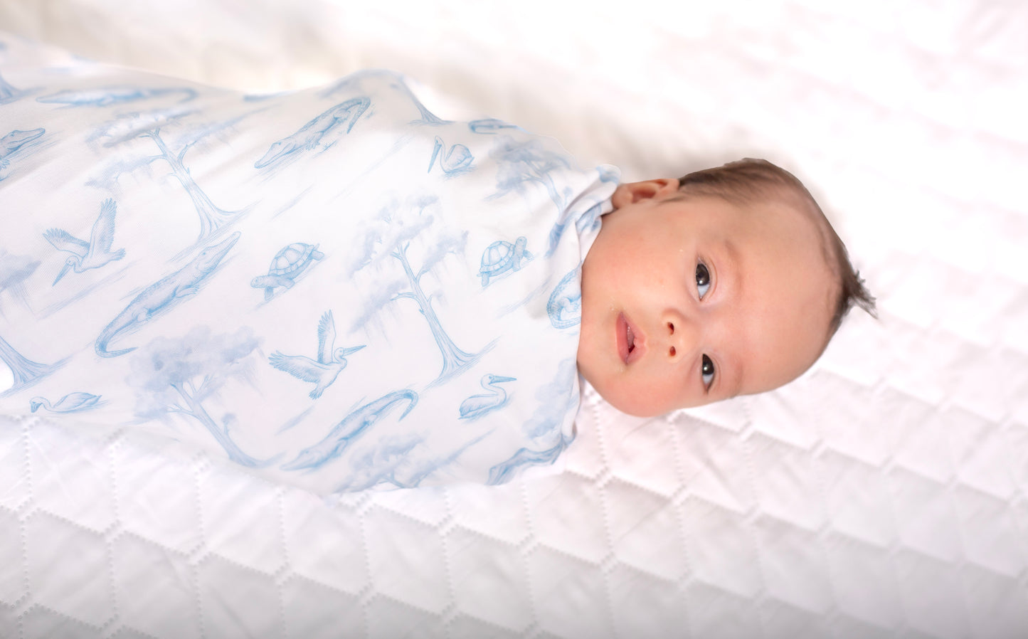 Blue Bayou Toile Swaddle