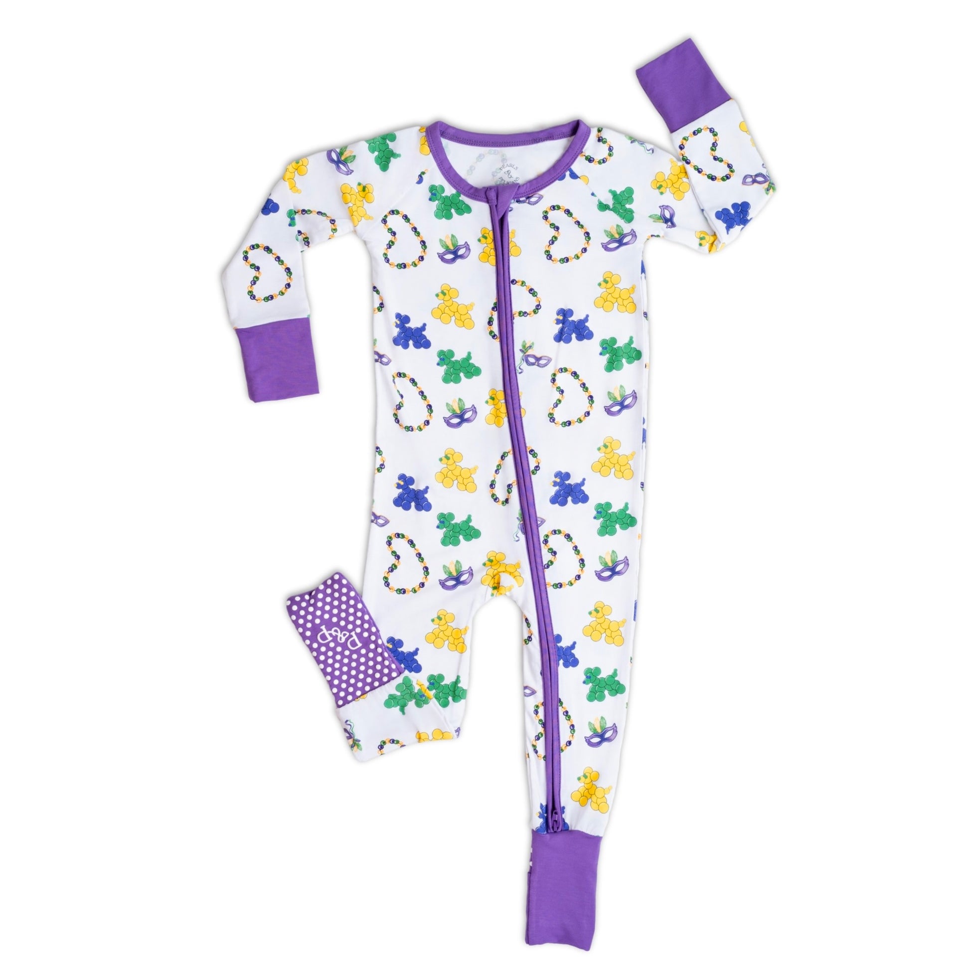 Mardi Gras Bead Dog Bamboo Zip-Up