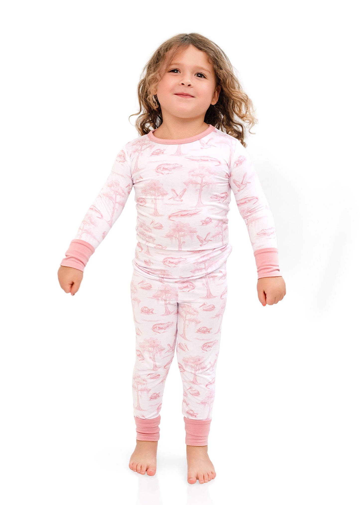 Pink Bayou Toile Two-Piece Long Set