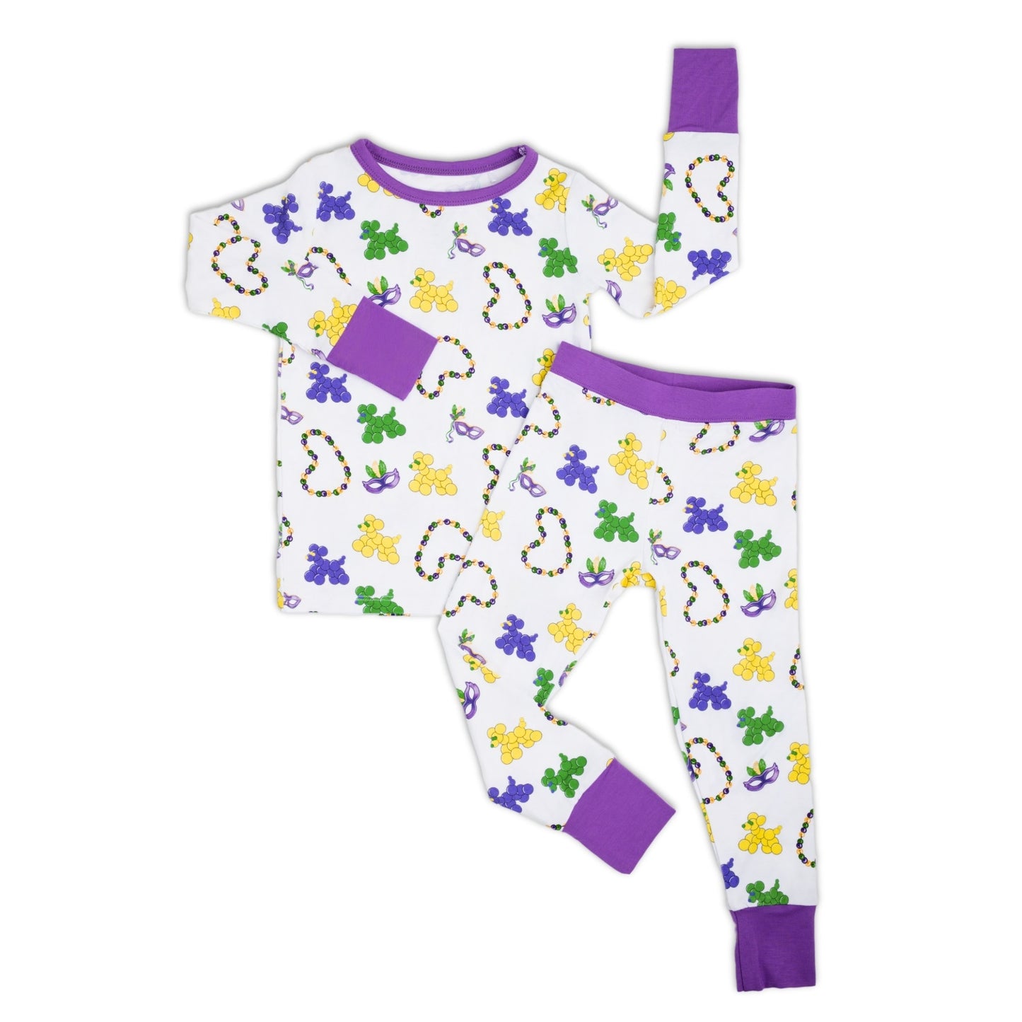 Mardi Gras Bead Dog  Bamboo Two-Piece