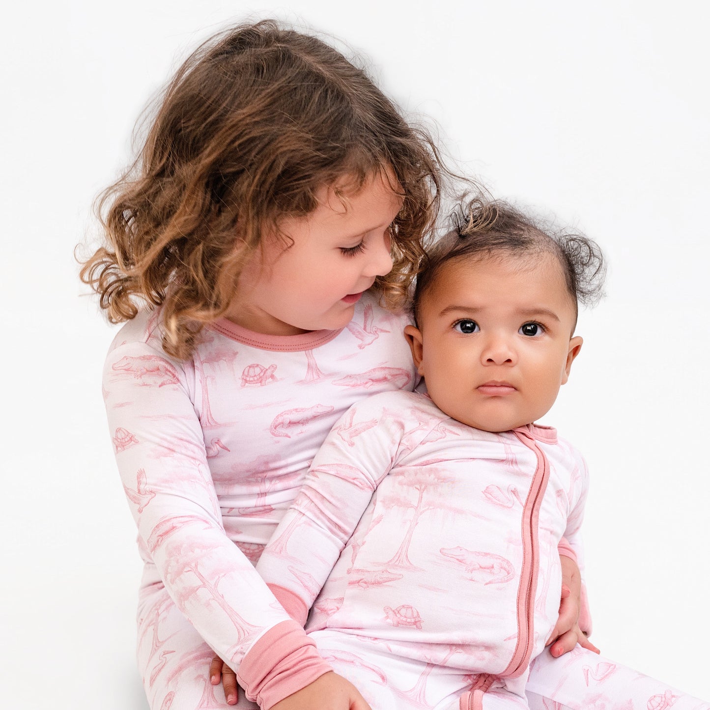 Pink Bayou Toile Two-Piece Long Set