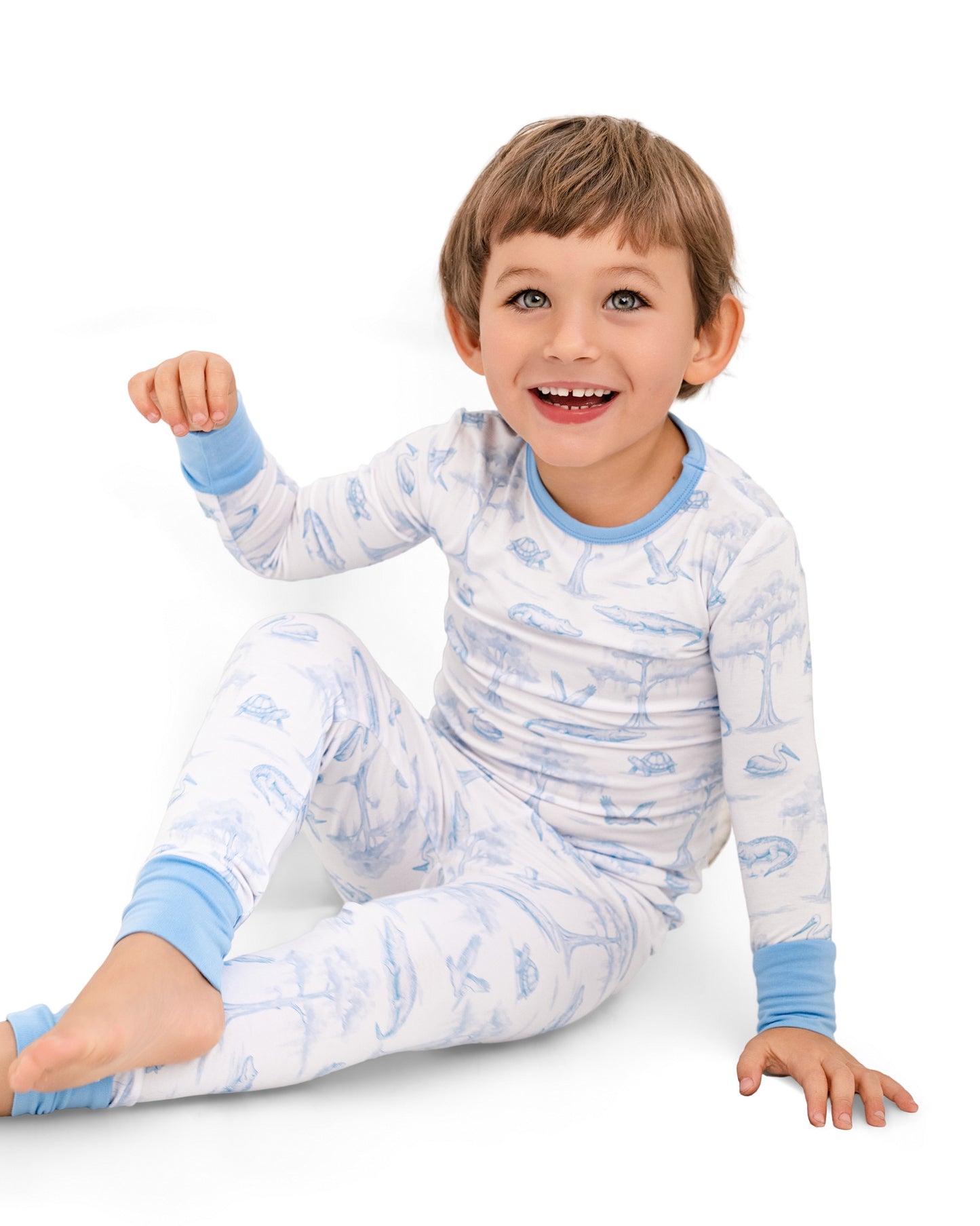 Blue Bayou Toile Two-Piece Long Set
