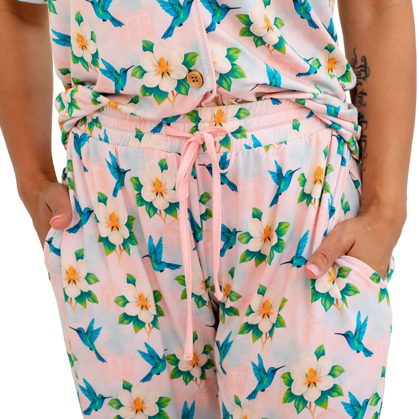 Garden District Women's Short-Sleeve Shirt and Pants Set
