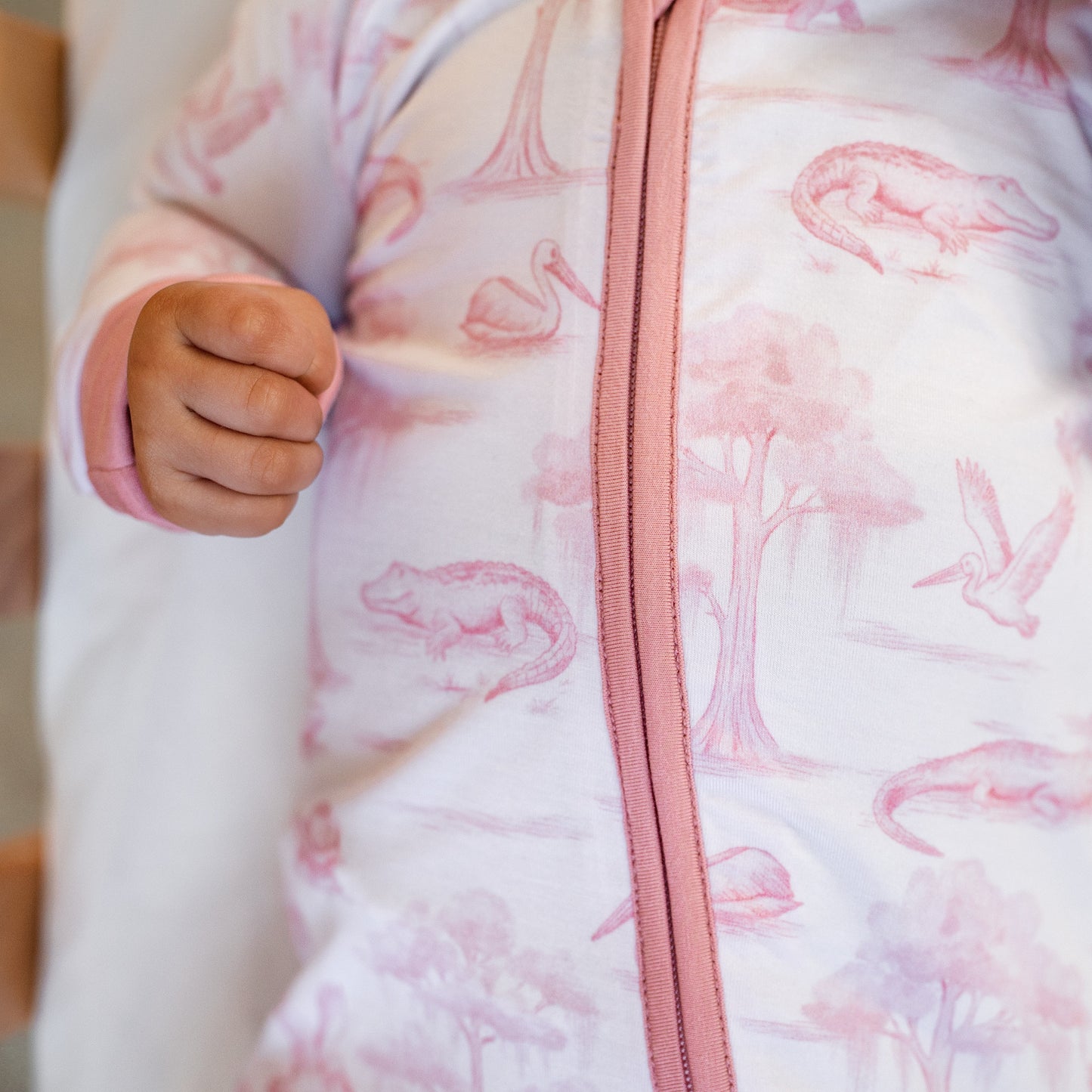 Pink Bayou Toile Zip-Up