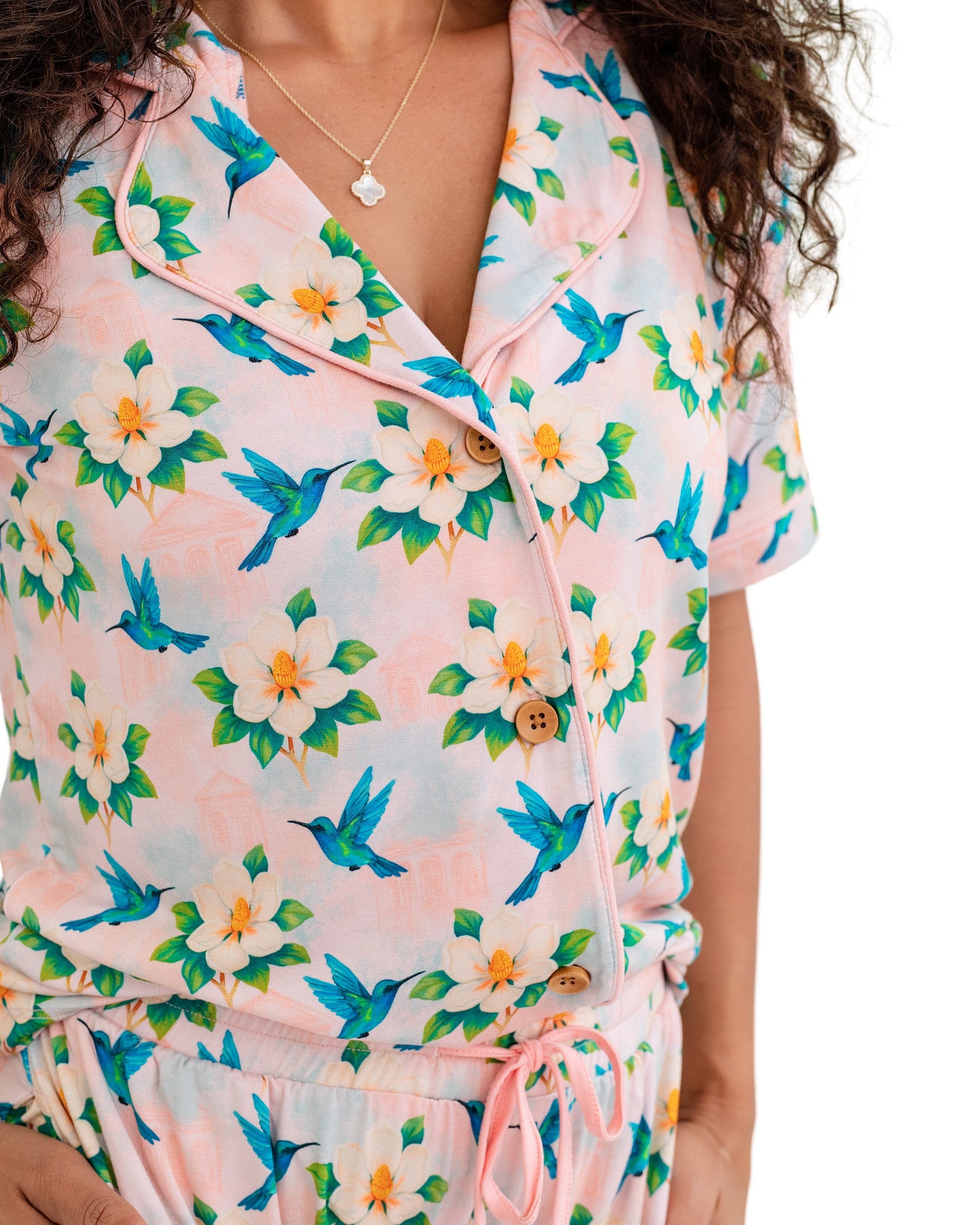 Garden District Women's Short-Sleeve Shirt and Pants Set