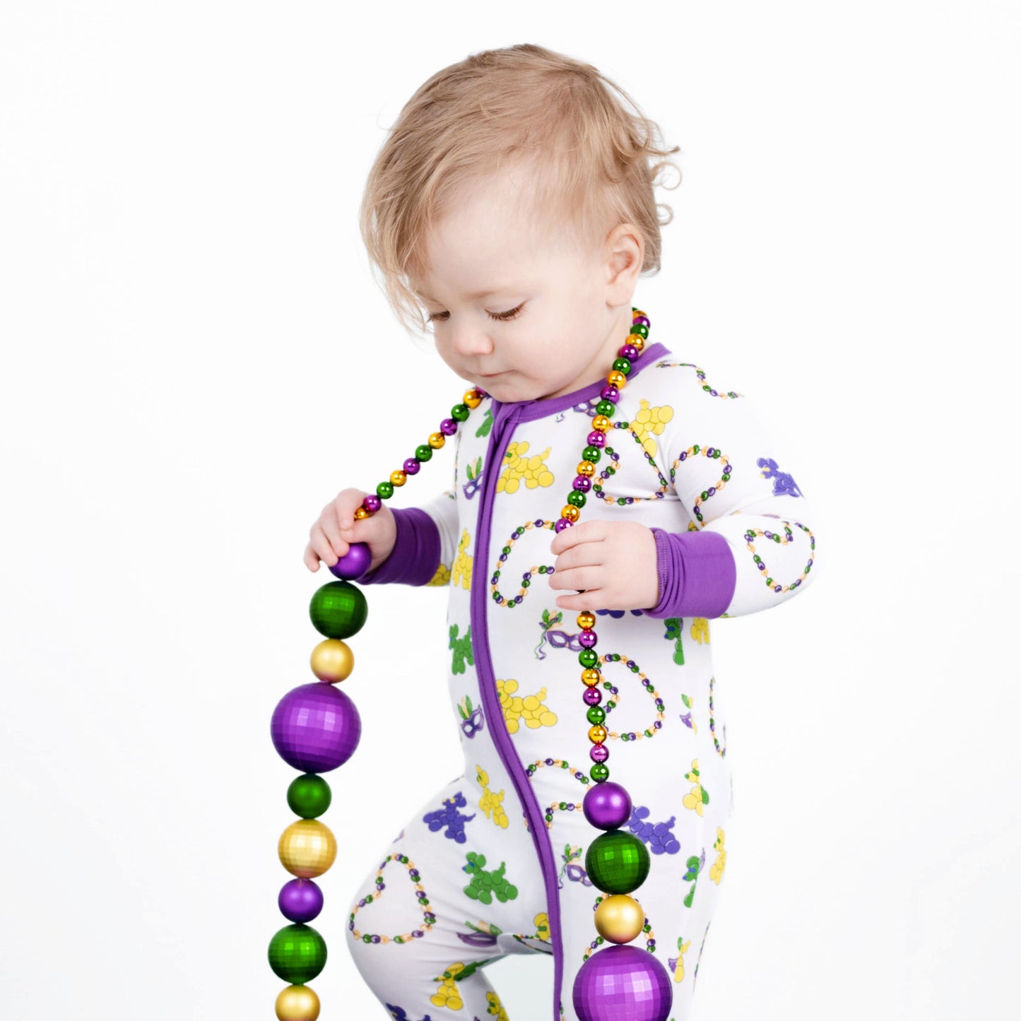 Mardi Gras Bead Dog Bamboo Zip-Up