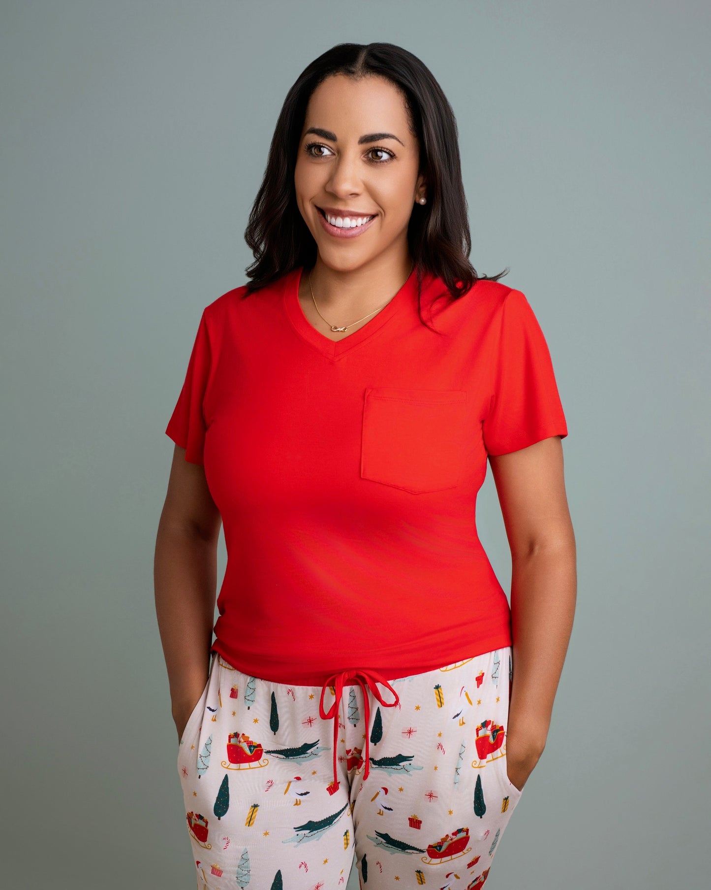 Women’s Red Pocket Tee