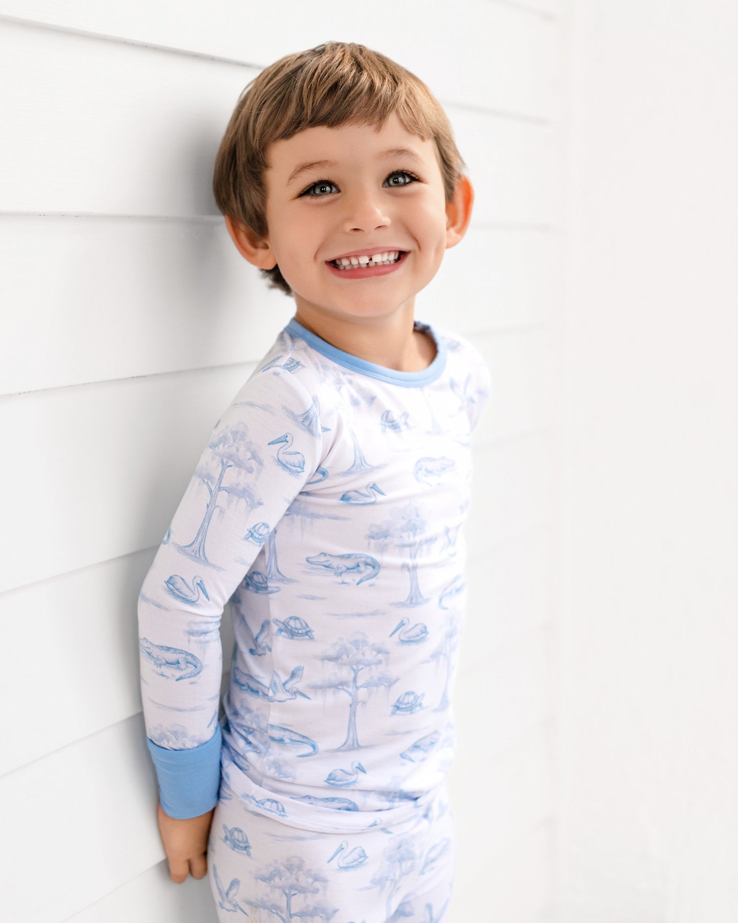 Blue Bayou Toile Two-Piece Long Set
