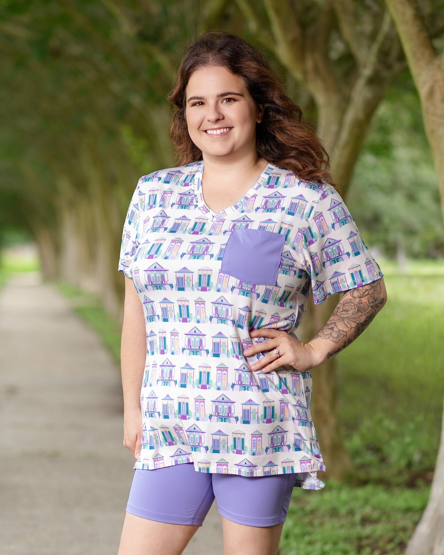 Home Sweet Nola Women's Short-Sleeve Biker Set