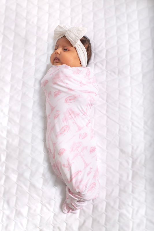 Pink Bayou Toile Swaddle