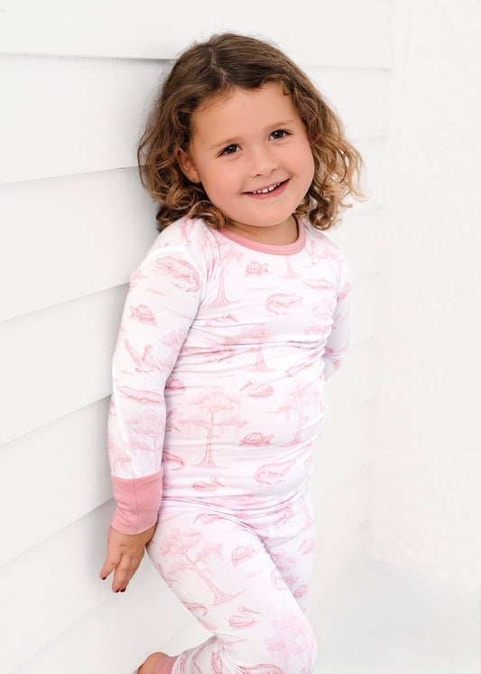 Pink Bayou Toile Two-Piece Long Set