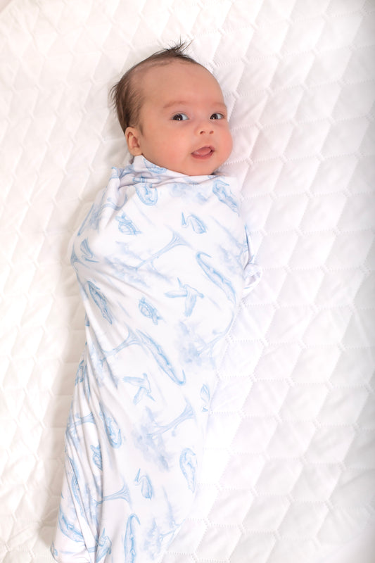 Blue Bayou Toile Swaddle