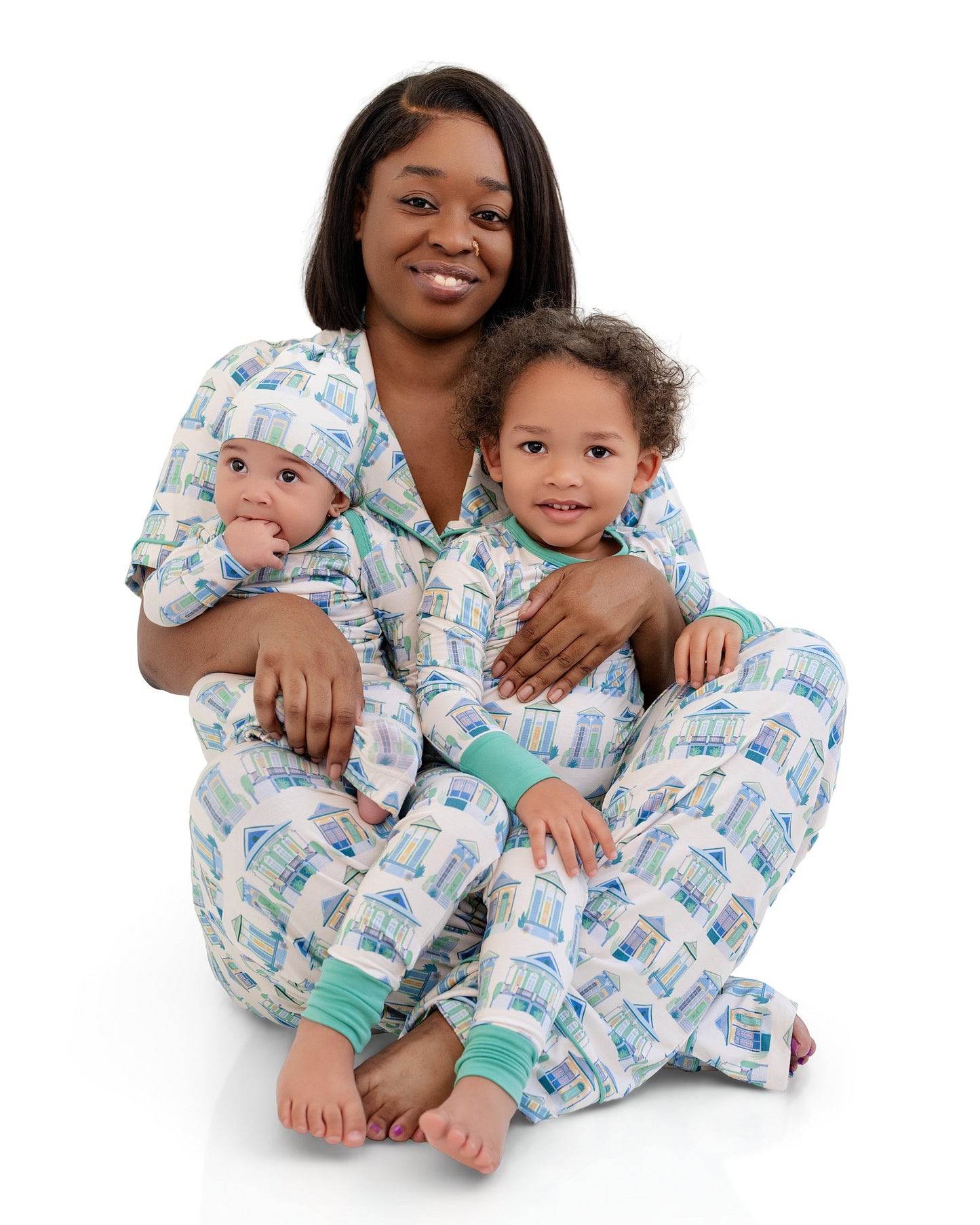 Home Sweet Nola Green Sleepy Gown & Beanie Hat