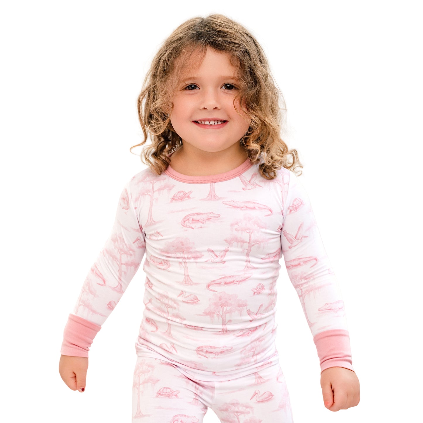 Pink Bayou Toile Two-Piece Long Set
