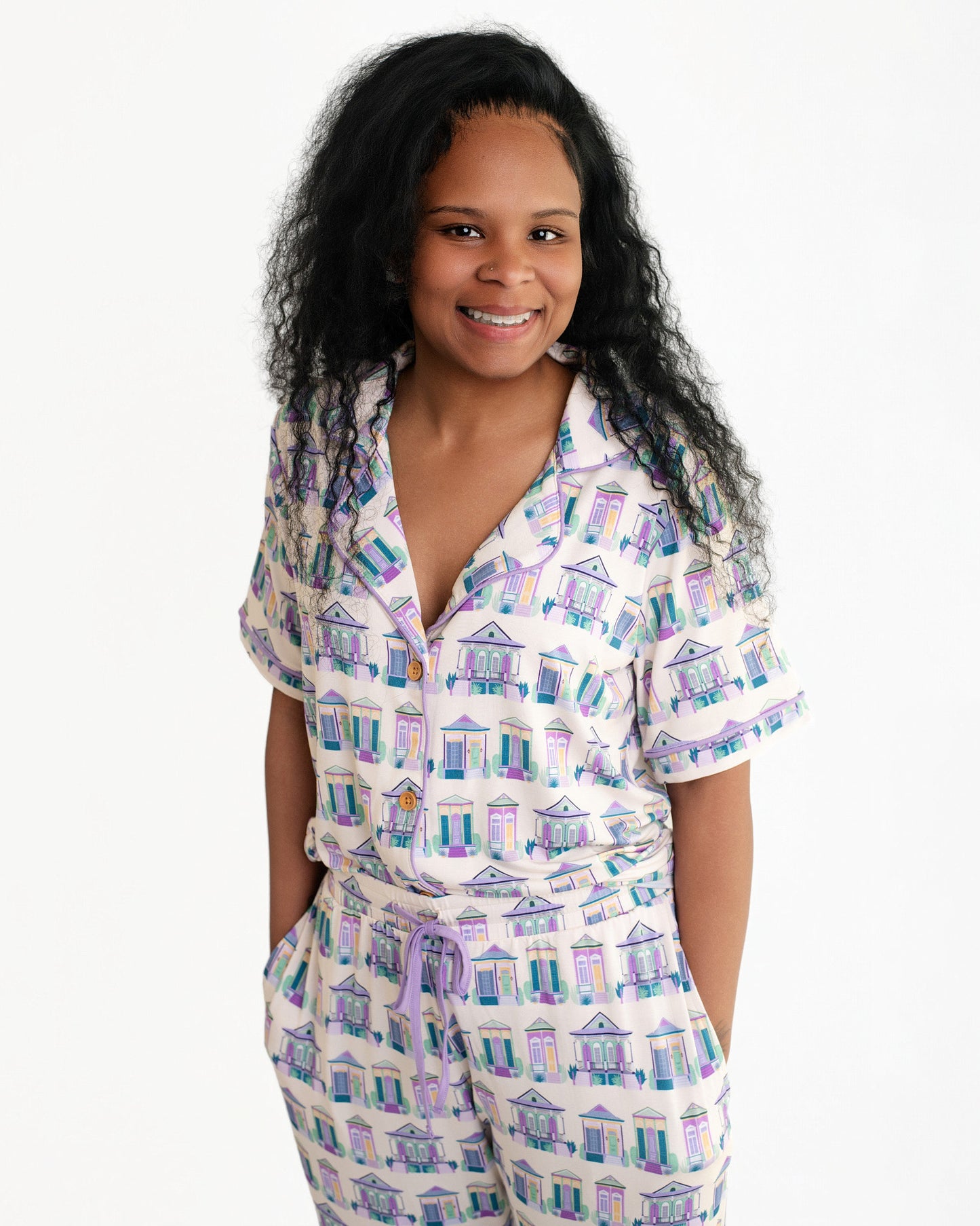 Home Sweet Nola Purple Women's Pajama Set