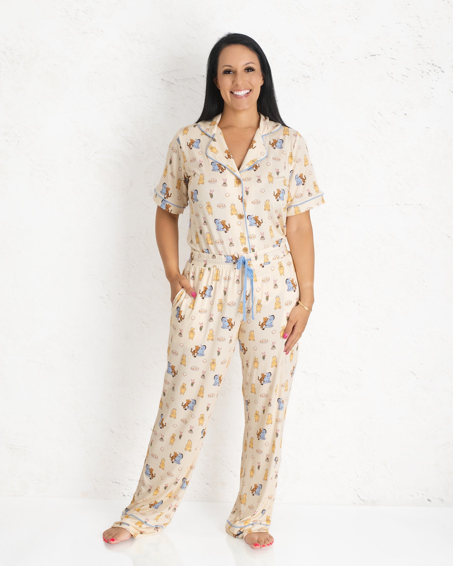 Pooh's Beignet Adventure Women's Short-Sleeve Shirt and Pants Set