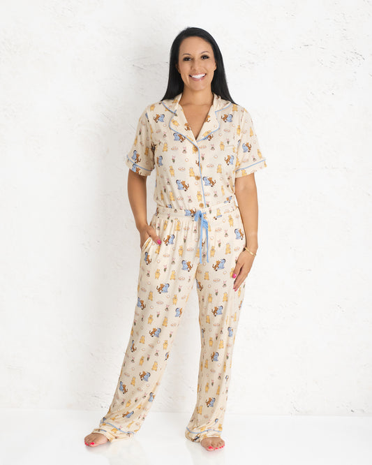 Pooh's Beignet Adventure Women's Short-Sleeve Shirt and Pants Set