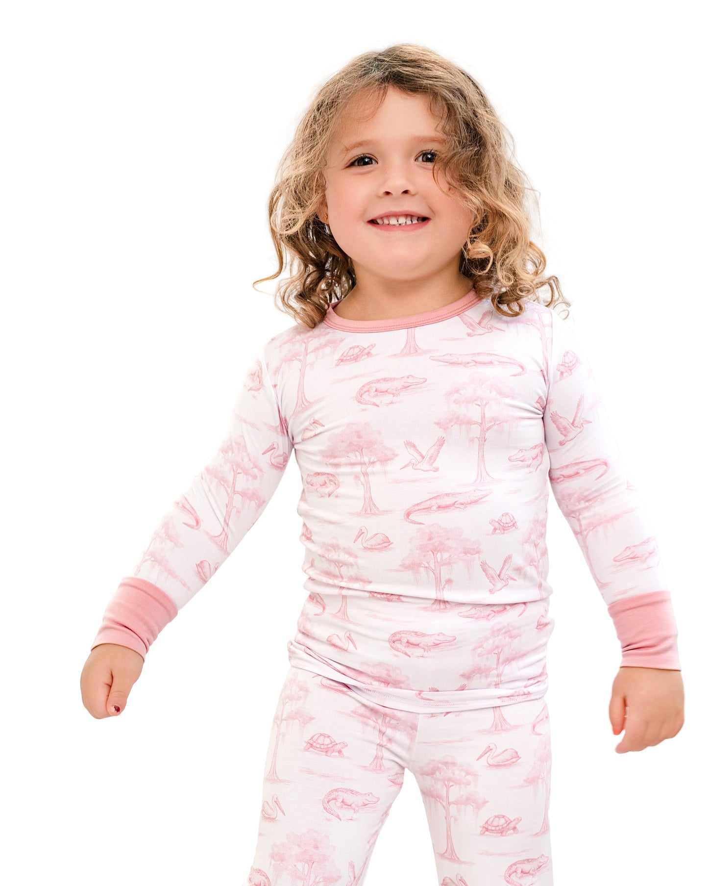 Pink Bayou Toile Two-Piece Long Set