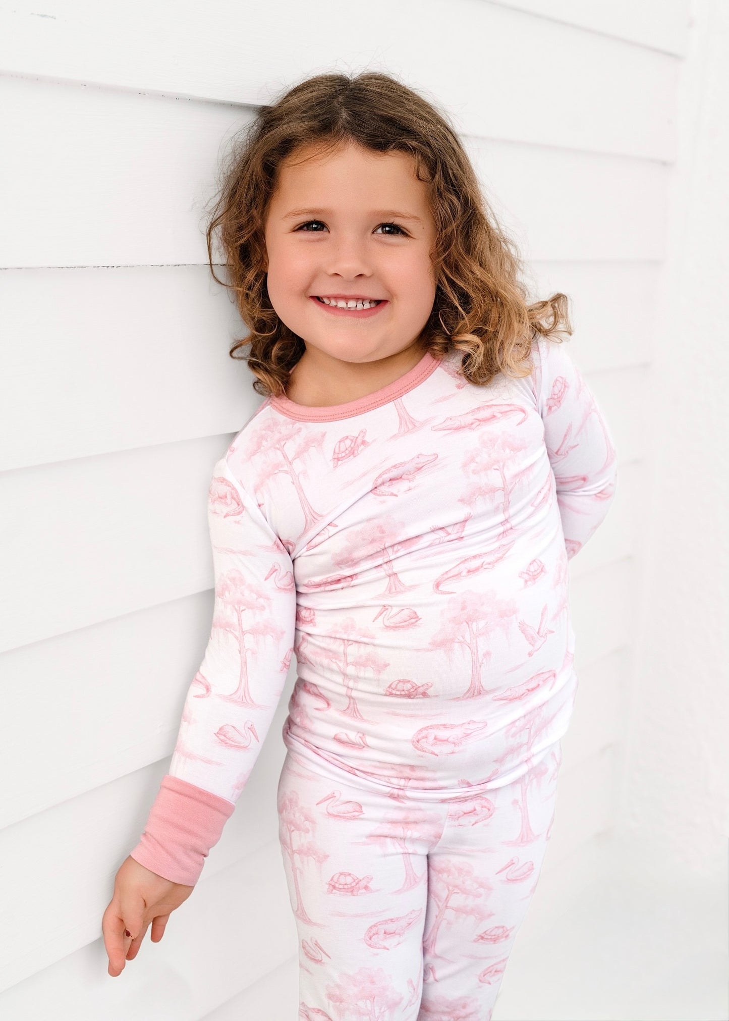 Pink Bayou Toile Two-Piece Long Set